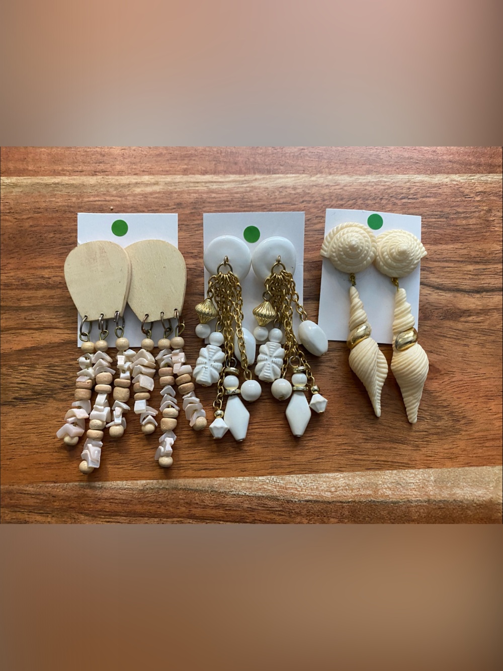 Medley dangle post earrings 3 pairs